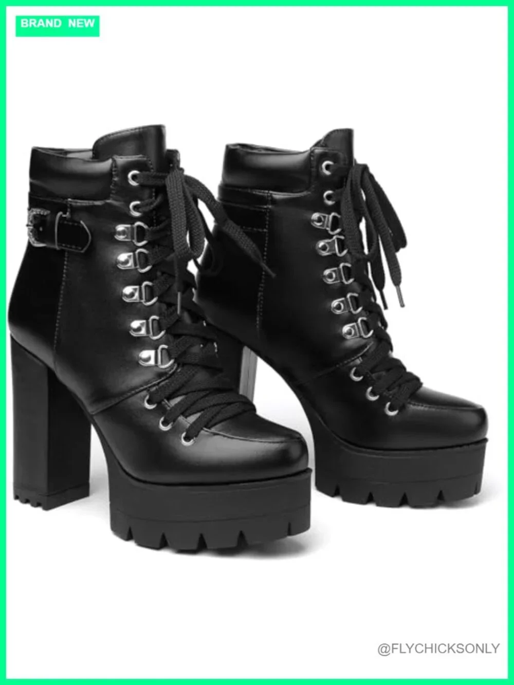 Platform High Heel Ankle Booties Lace Up Suede Side Zipper Round Toe